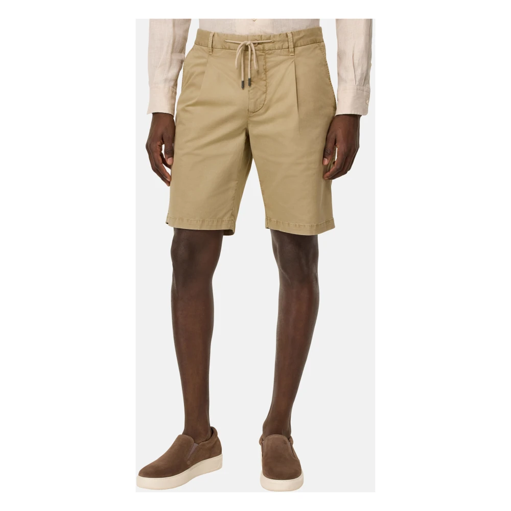 Boggi Milano Stretch katoenen zomer Bermuda shorts Beige Heren