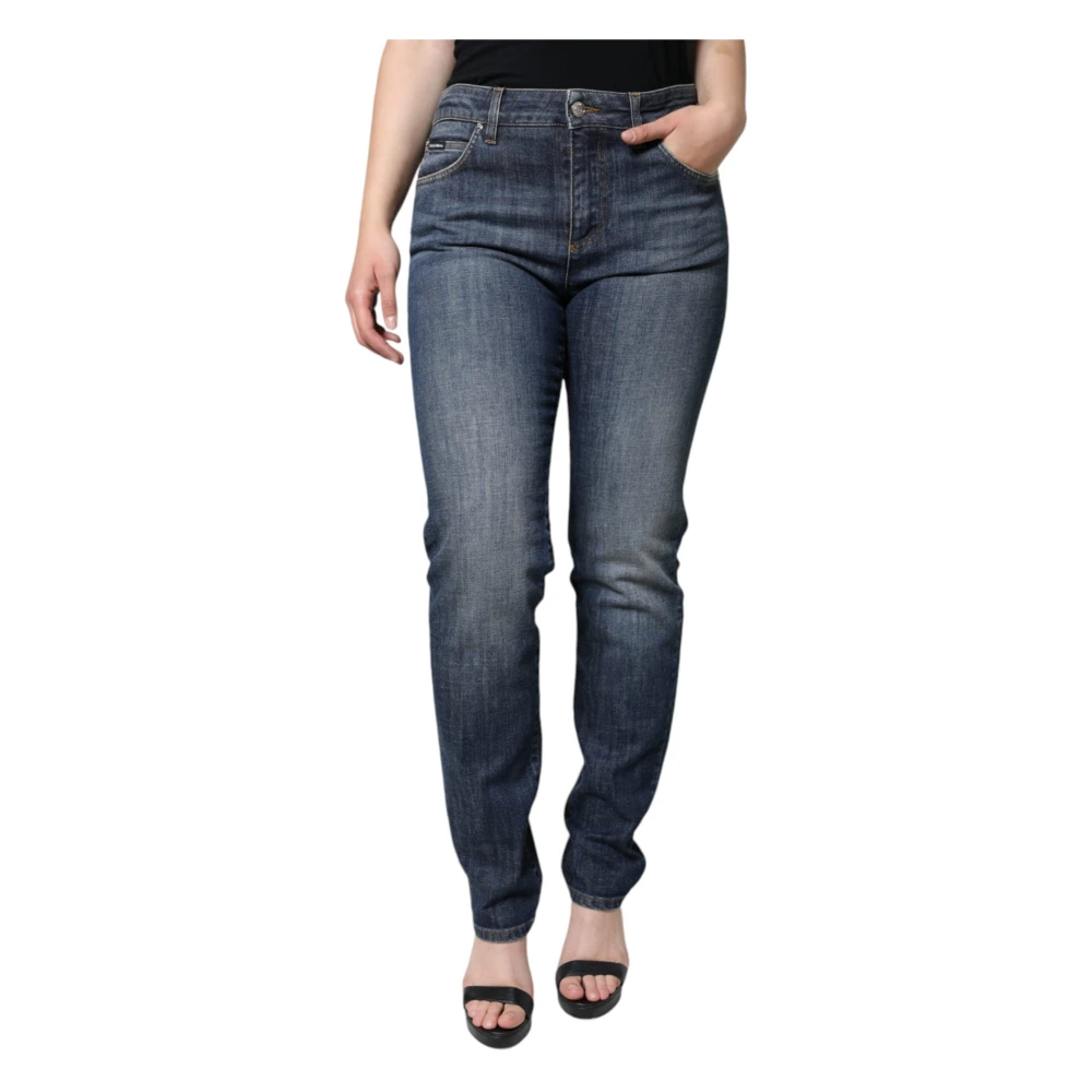 Dolce & Gabbana Blue Slim Fit Jeans, Female, S, Mid Waist Jeans