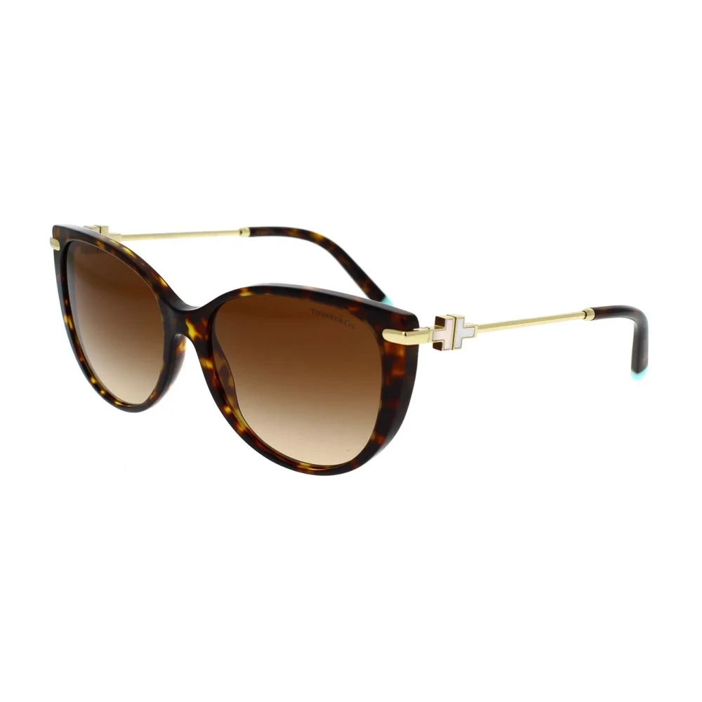Tiffany Women's Brown Sunglasses,, Cat-Eye Sunglasses With Metal Arms Medium