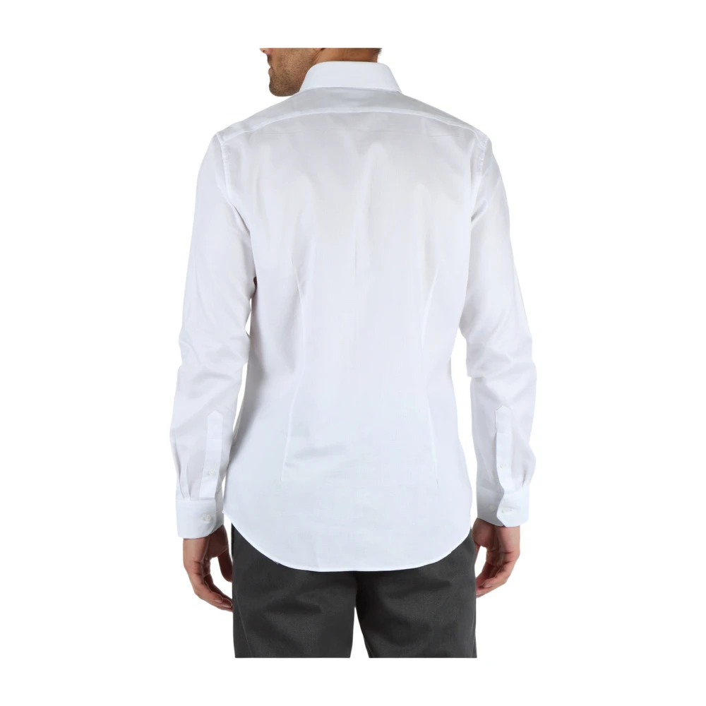 Michael Kors Slim Fit Katoenen Overhemd Easy Care White Heren