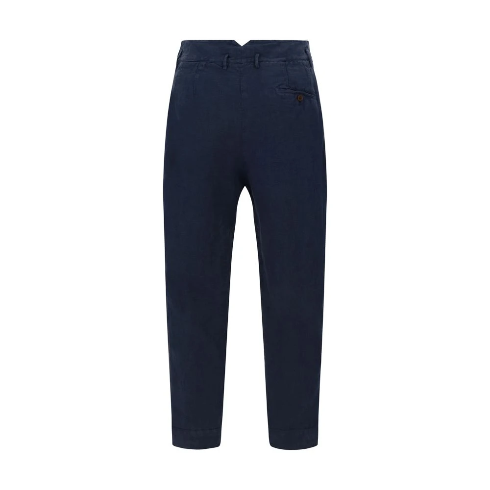 Vivienne Westwood Linnen broek met knoopsluiting Blue Heren
