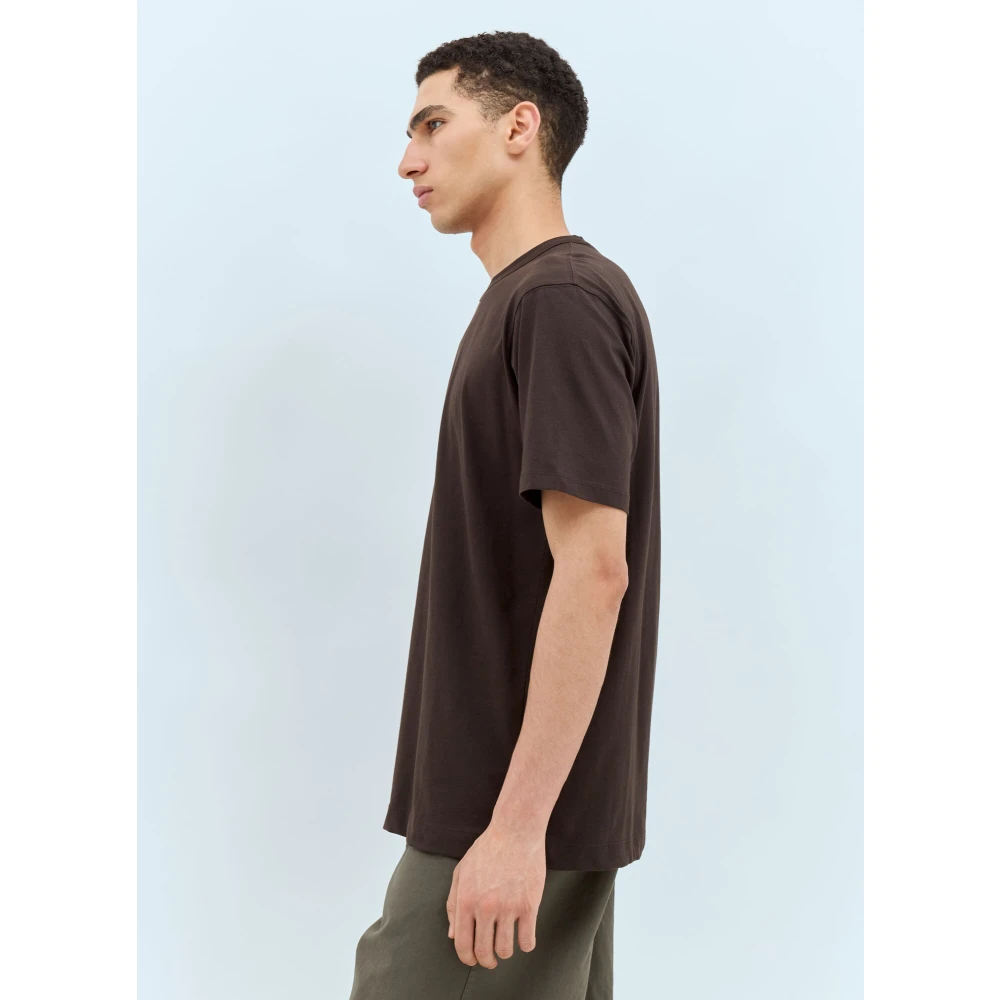 Dries Van Noten Katoenen Jersey Crewneck T-shirt Brown Heren