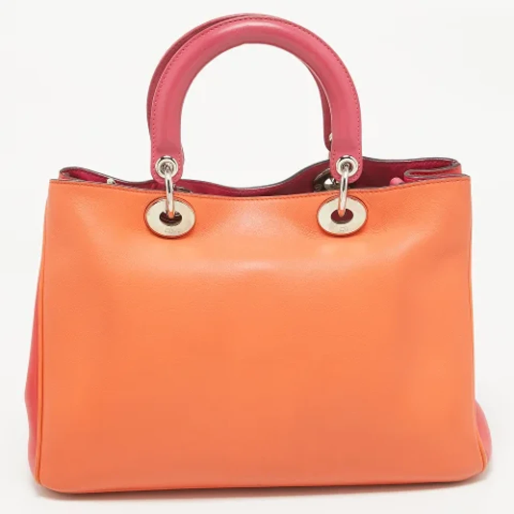 Dior Vintage Pre-owned Leather totes Orange Dames