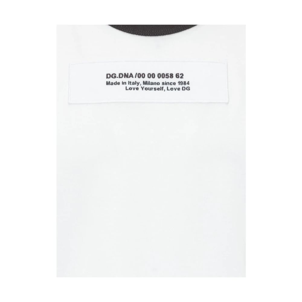 Dolce & Gabbana Katoenen T-shirt met Geborduurd Logo White Heren
