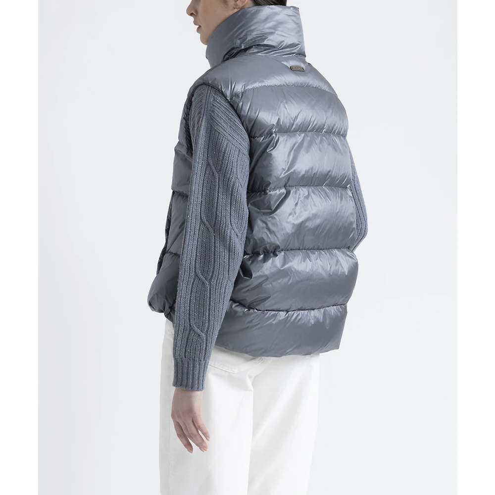 PESERICO Ganzendons en ultralichte nylonvest Gray Dames