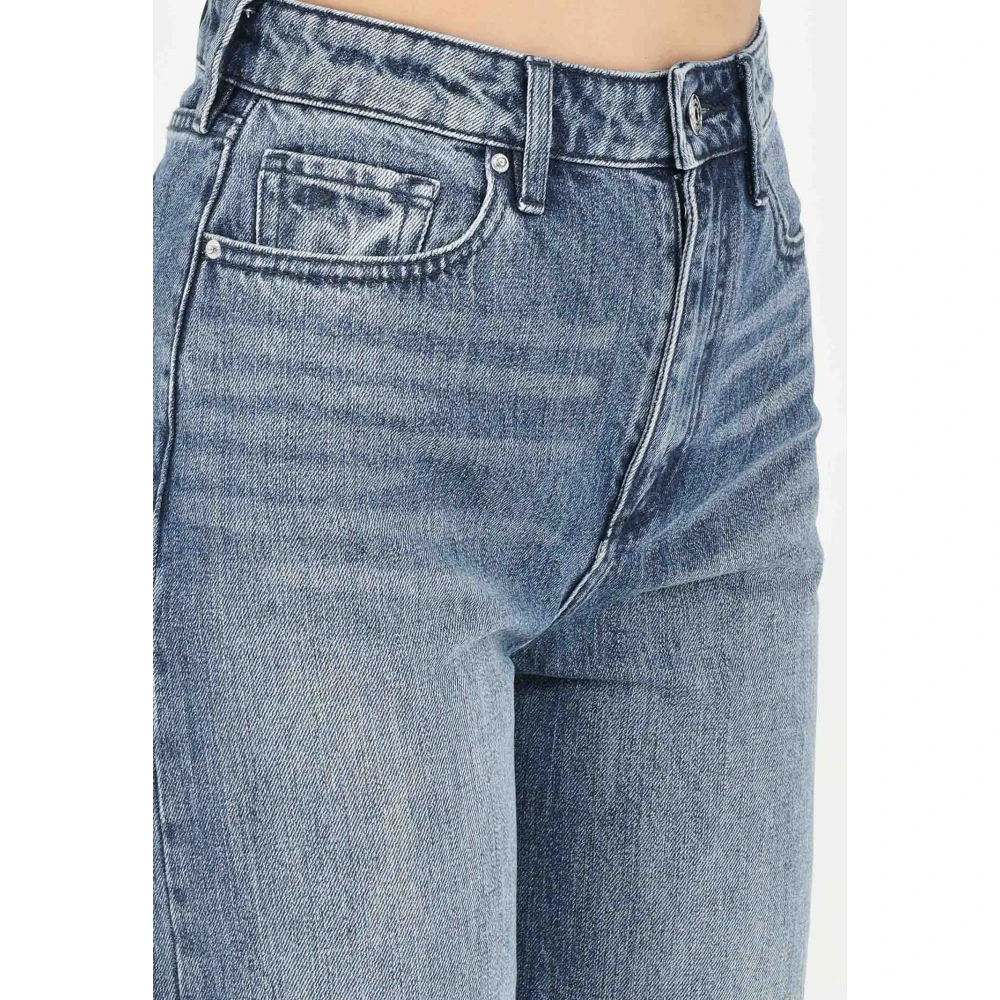 Armani Exchange Blauwe Denim Straight Leg Jeans Blue Dames