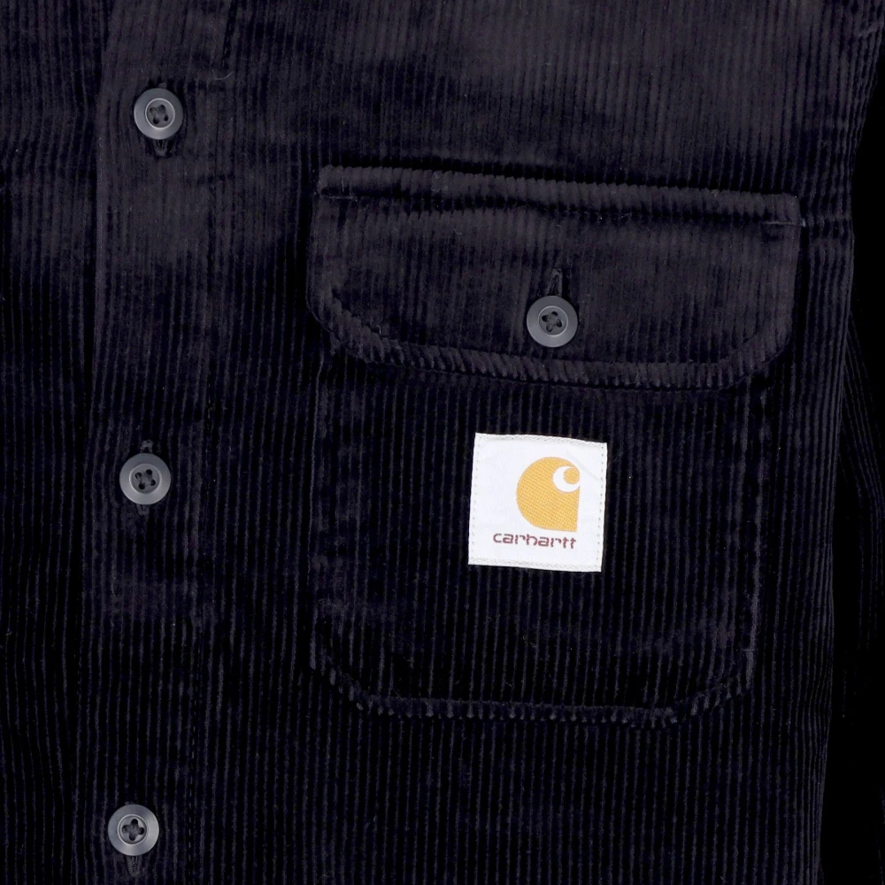 Carhartt WIP Fluwelen Gewatteerd Overhemd Jas Black Heren