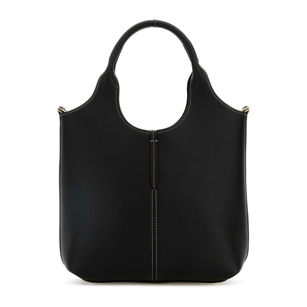 TOD'S Stijlvolle zwarte leren mini shopper Black Dames