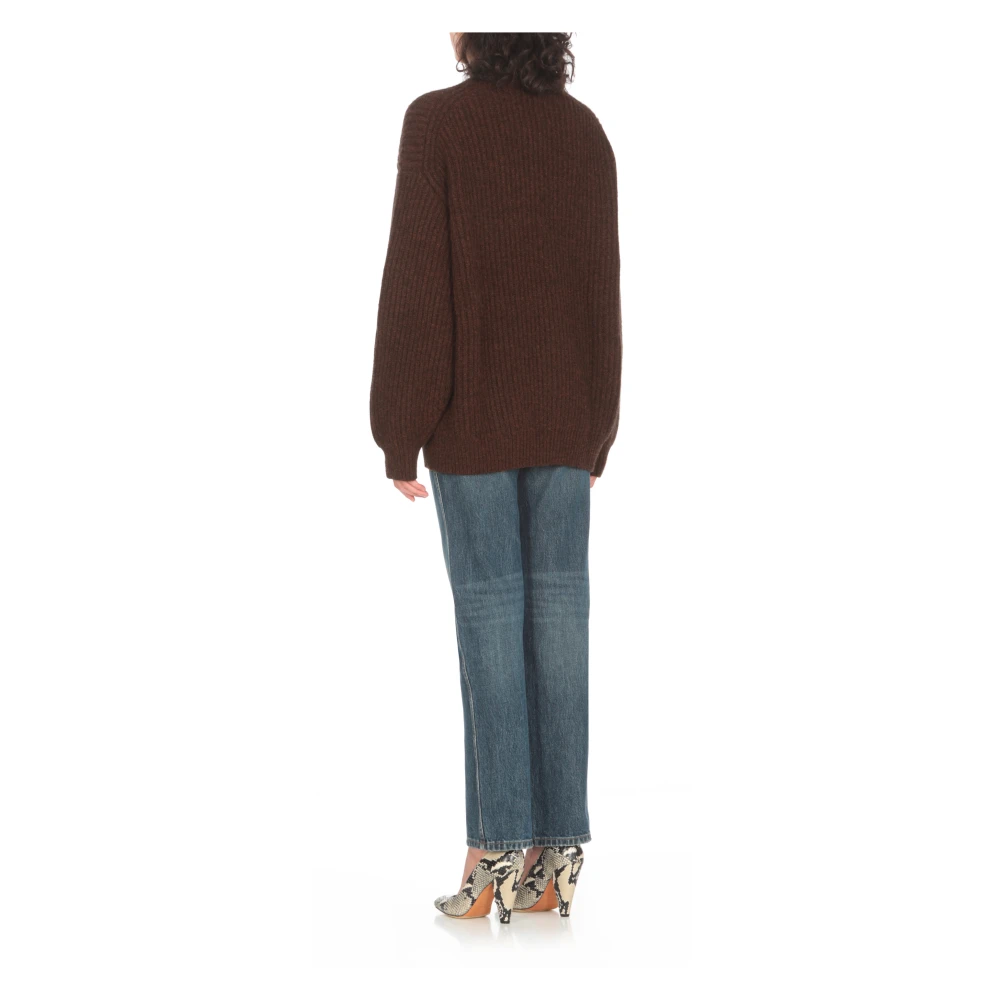 Khaite Bruine Cashmere V-Hals Cardigan Sweater Brown Dames