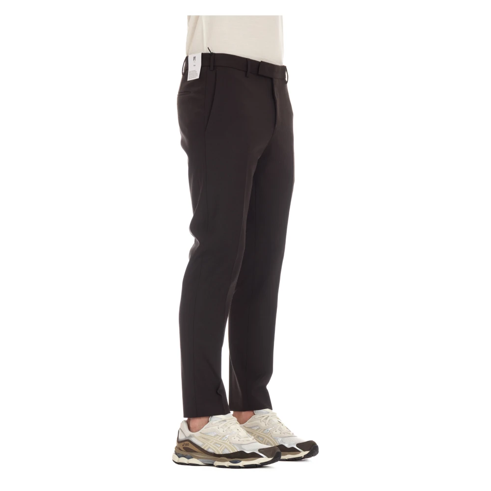 PT Torino Bruine Broek Moderne Pasvorm Brown Heren