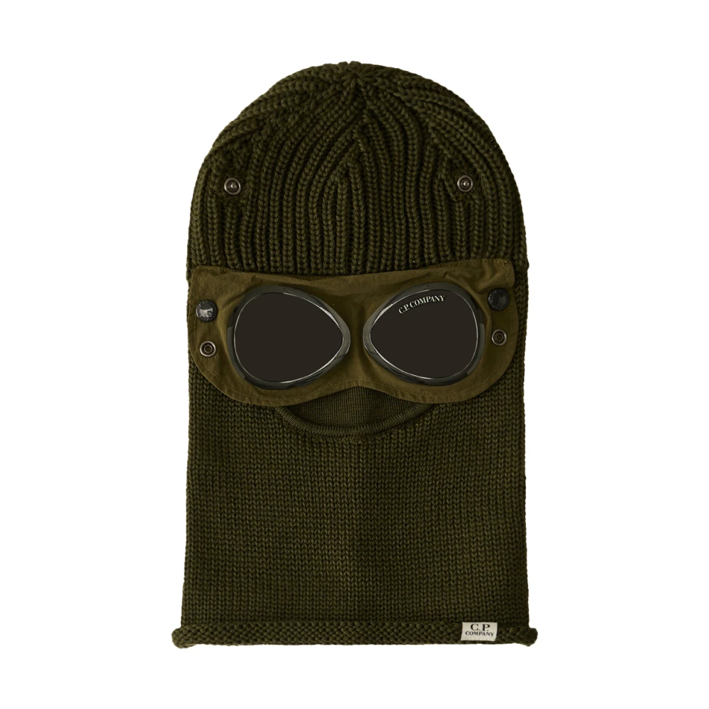 C.P. Company Merino Wol Balaclava Goggle Trui Green Heren