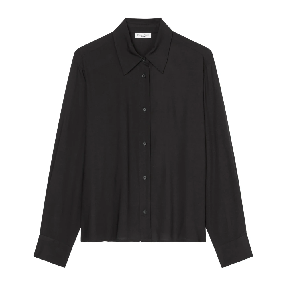 Marc O'Polo Losse blouse met een vloeiende pasvorm Black Dames