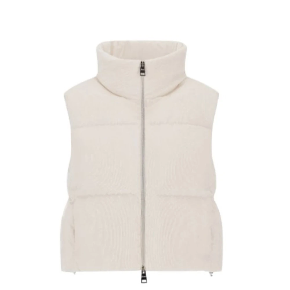 Herno Women's Beige Waistcoats, L, Regular Fit Jacket
