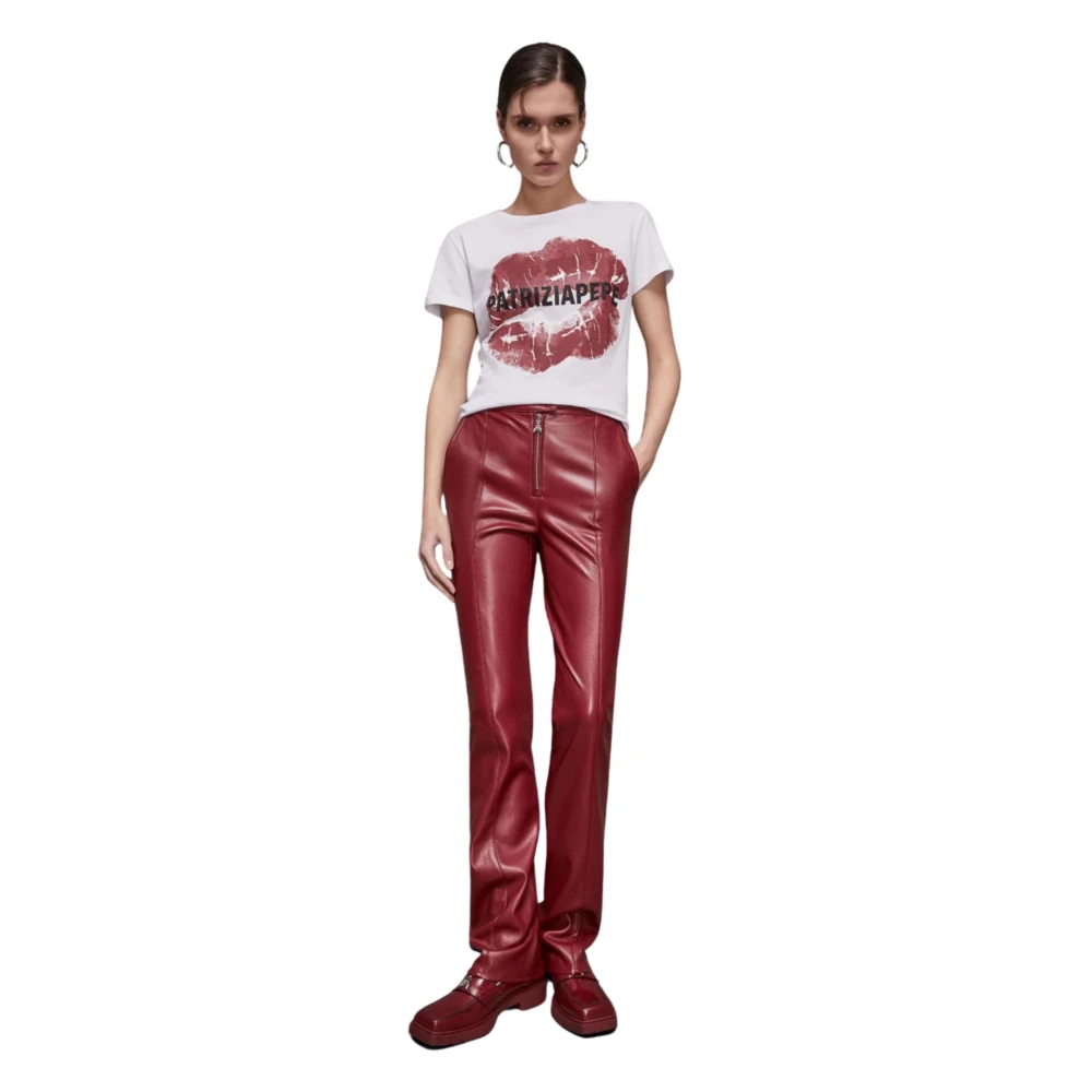 PATRIZIA PEPE Witte Sweater met Lip Print White Dames