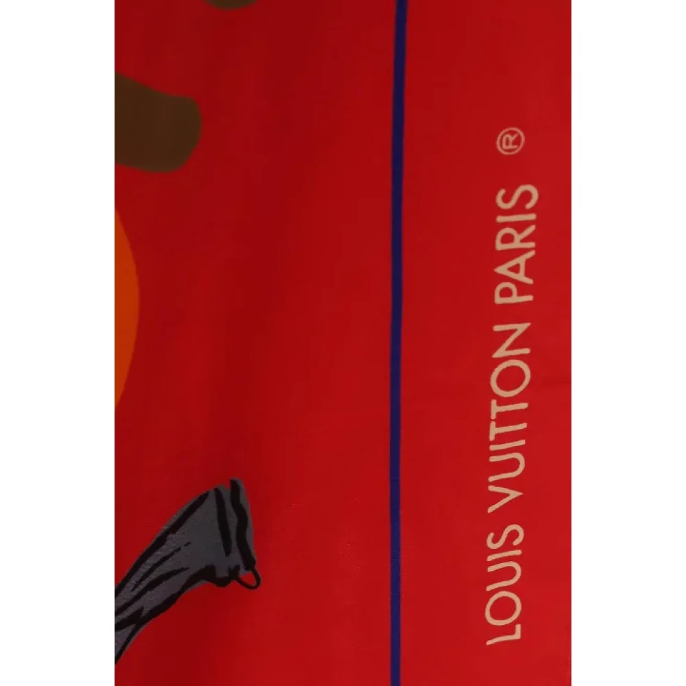 Louis Vuitton Vintage Pre-owned Silk scarves Red Dames