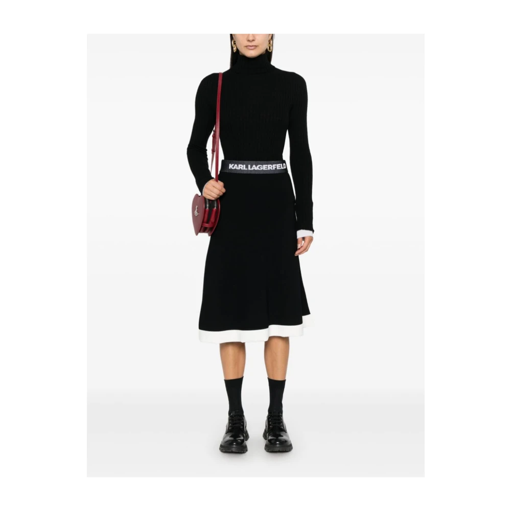 pinko Zwarte Wol-Kasjmier Trui Geribbelde Brei Black Dames