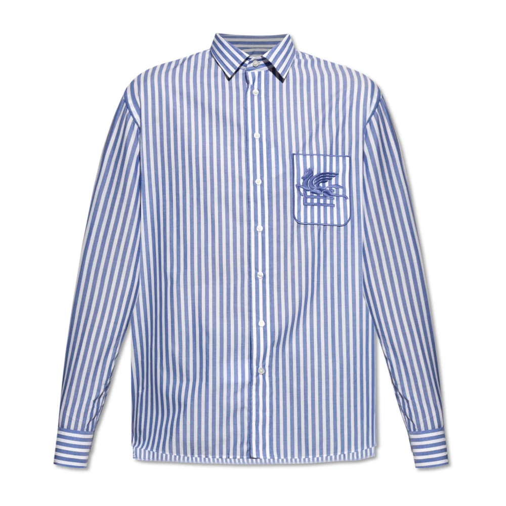Etro Homme Bleu - Chemise Avec Poche - Chemises - Taille: S