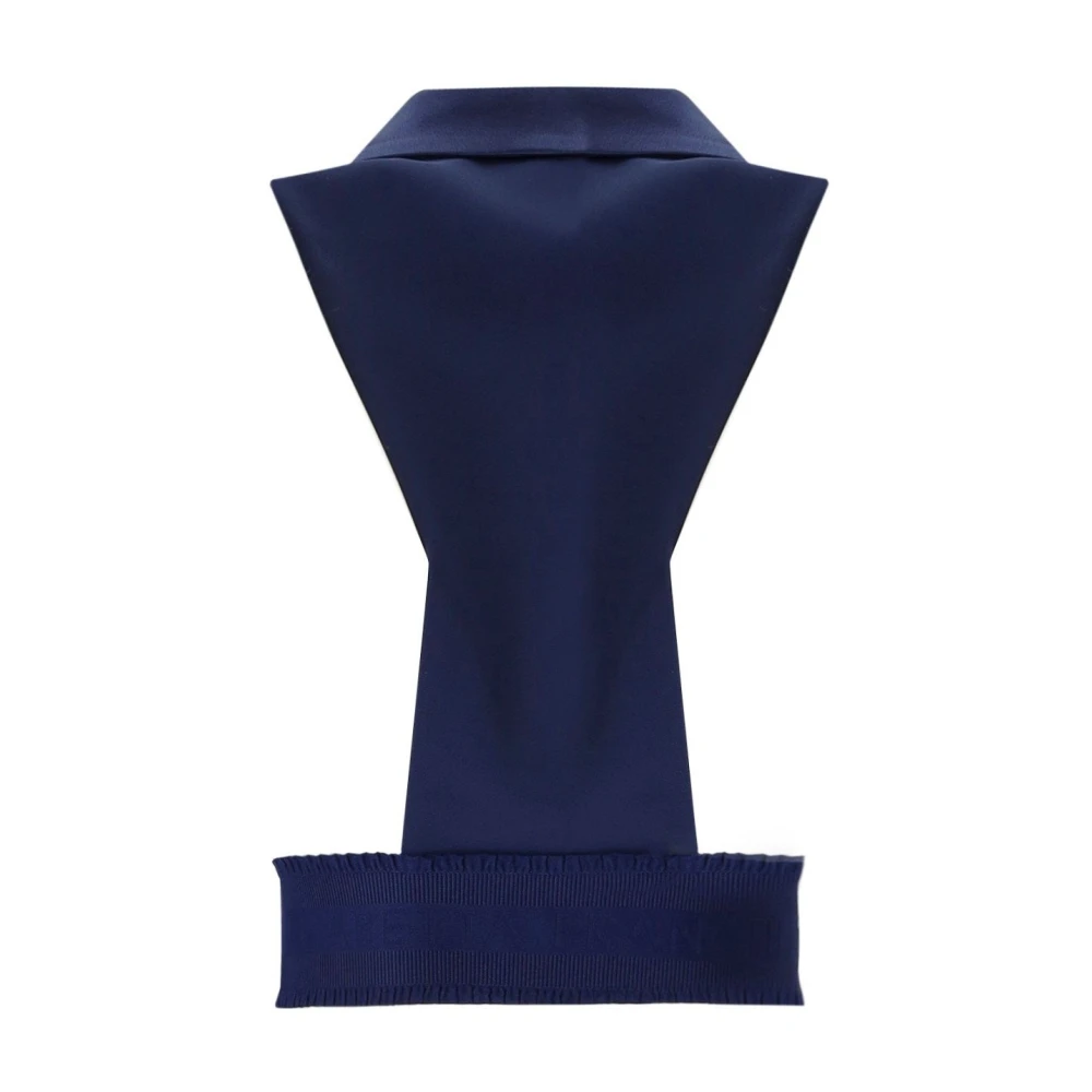 Elisabetta Franchi Blauwe Smoking Vest met Satijnen Kraag Blue Dames