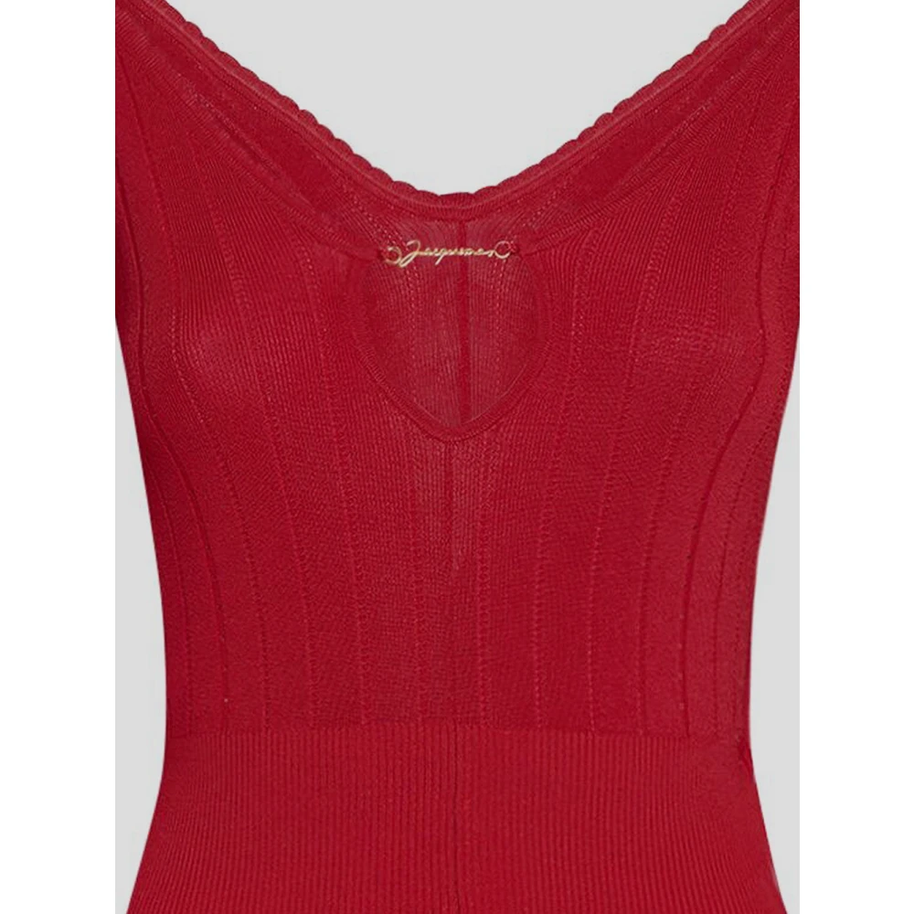 Jacquemus Pralù Top in viscose Red Dames