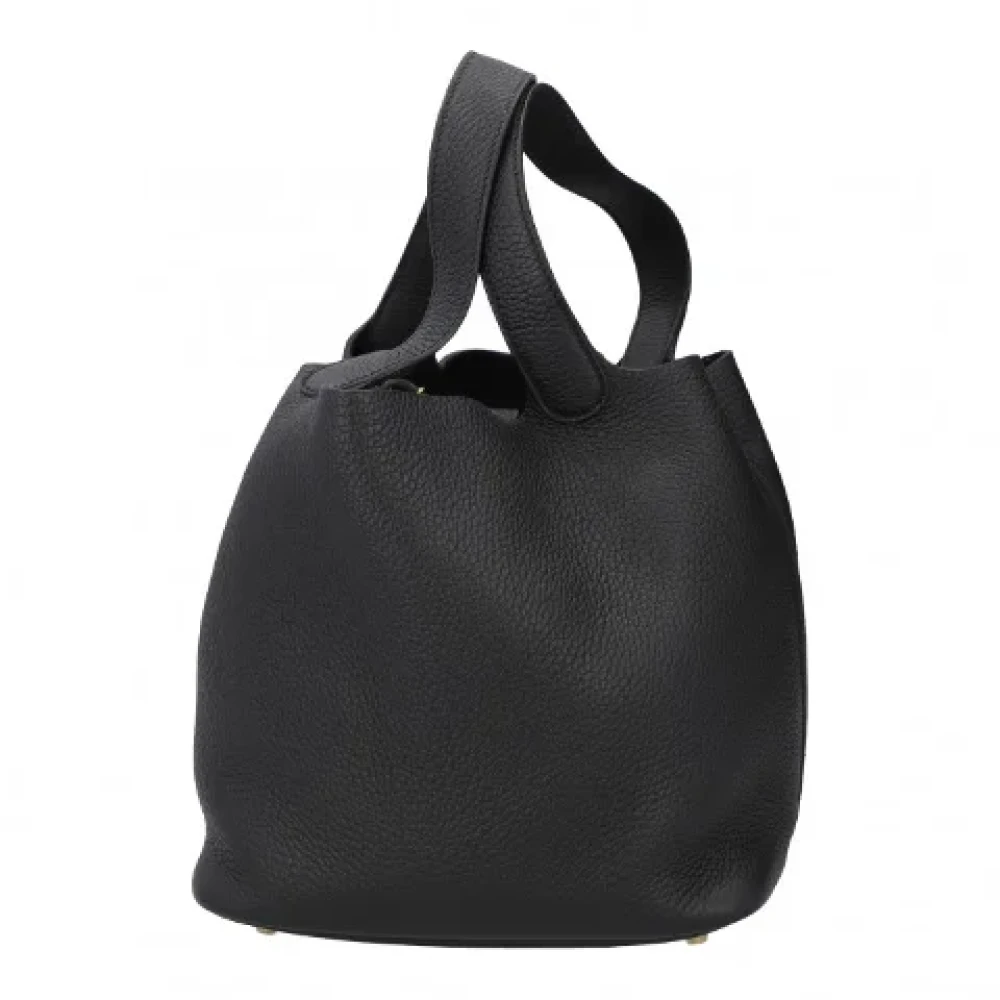 Hermès Vintage Pre-owned Leather handbags Black Dames