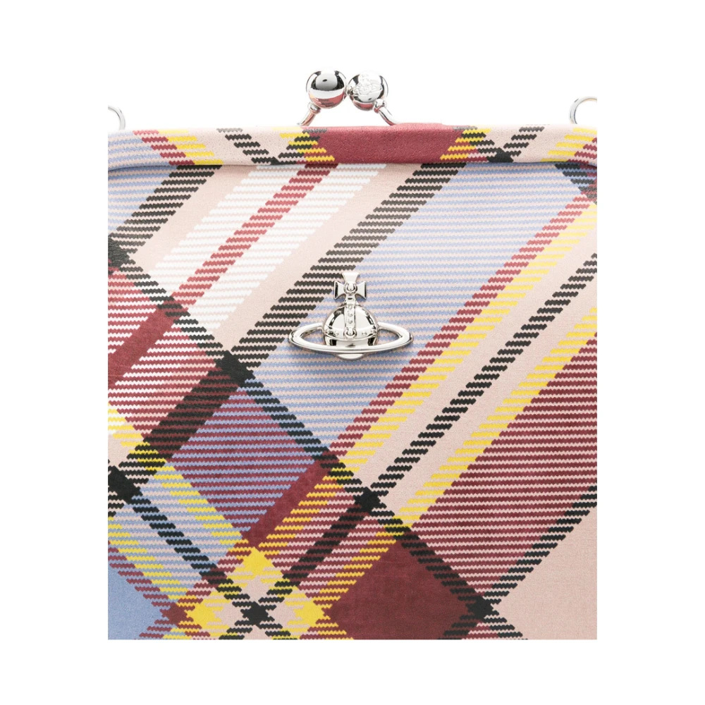 Vivienne Westwood Beige Kiss-Lock Handtas met Orb-detail Multicolor Dames