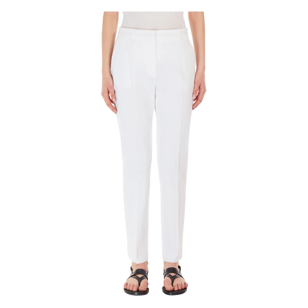 Max Mara Studio Slim-fit Trousers White Dames