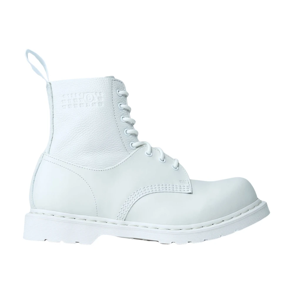 Dr. Martens White Classic Leather Boots - Female - Lace-Up Boots - 7 Uk - Shoes