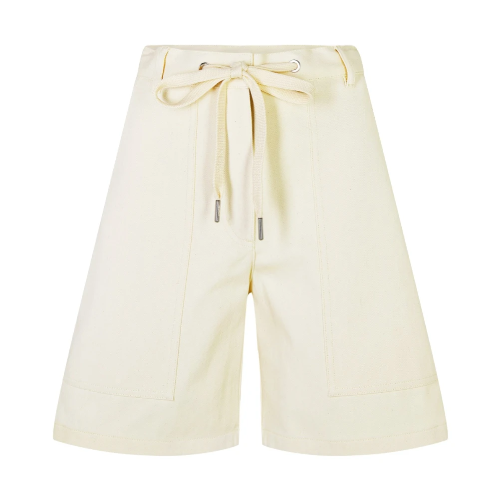 Moncler Bomull Knälång Dragsko Shorts Beige, Dam