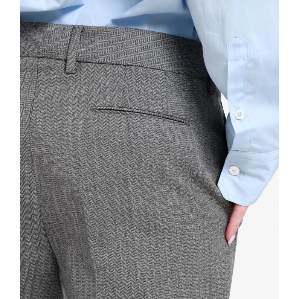 PT Torino Grijze Wolmix Slim Fit Broek Gray Dames
