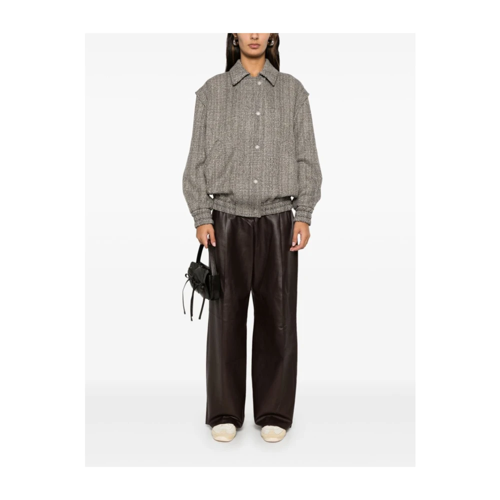 Golden Goose Bomberjack in wol zwart & wit Gray Dames