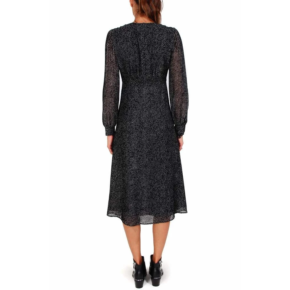 pinko Zwarte Devoré Zijde Blend Midi Jurk Black Dames