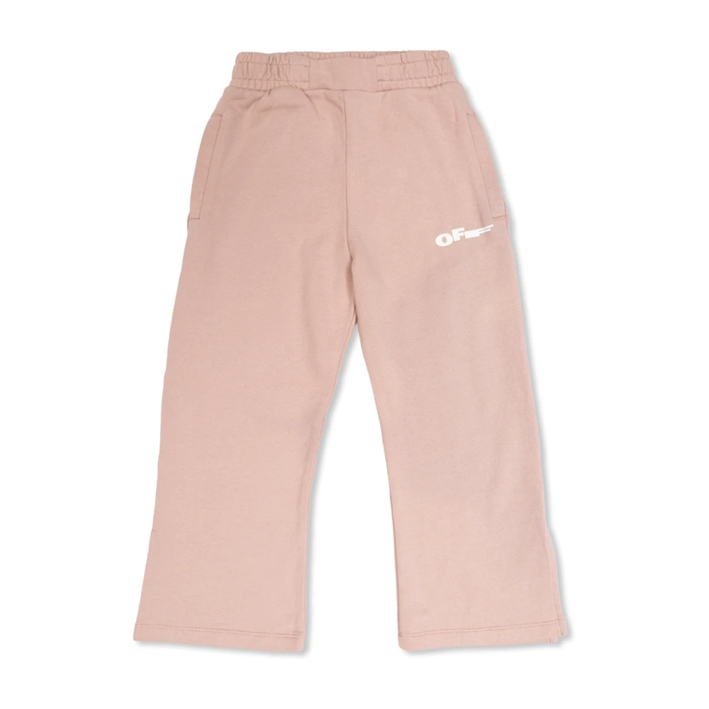 Off White Unisex Roze Wijde Pijpen Joggingbroek