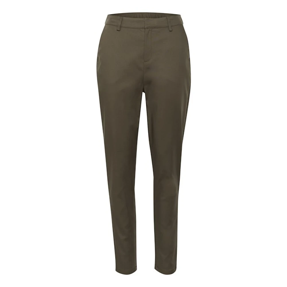 Kaffe Bruine Caloraine Broek Regular Fit Hoge Taille Brown Dames
