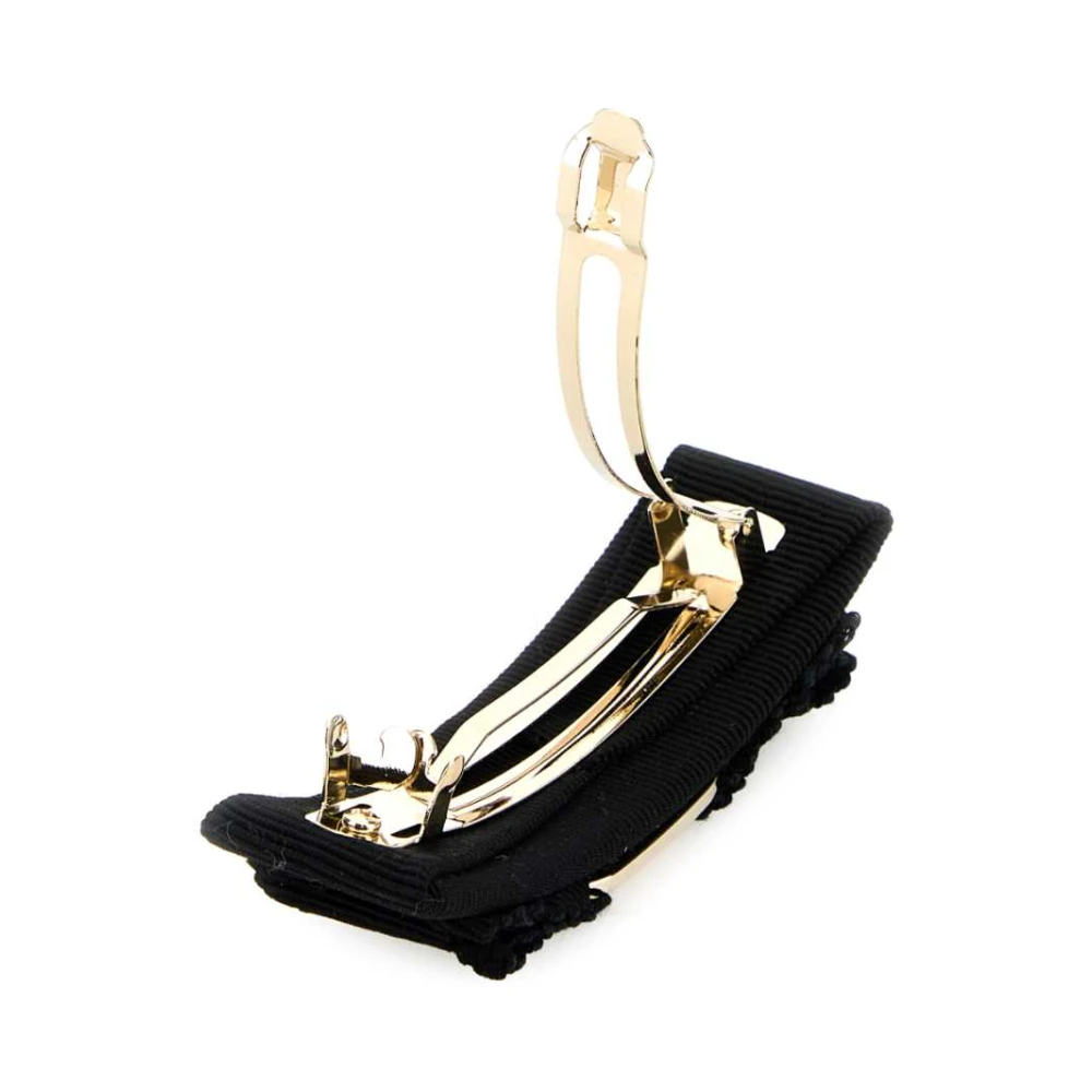 Salvatore Ferragamo Zwarte Stoffen Haarklem Black Dames