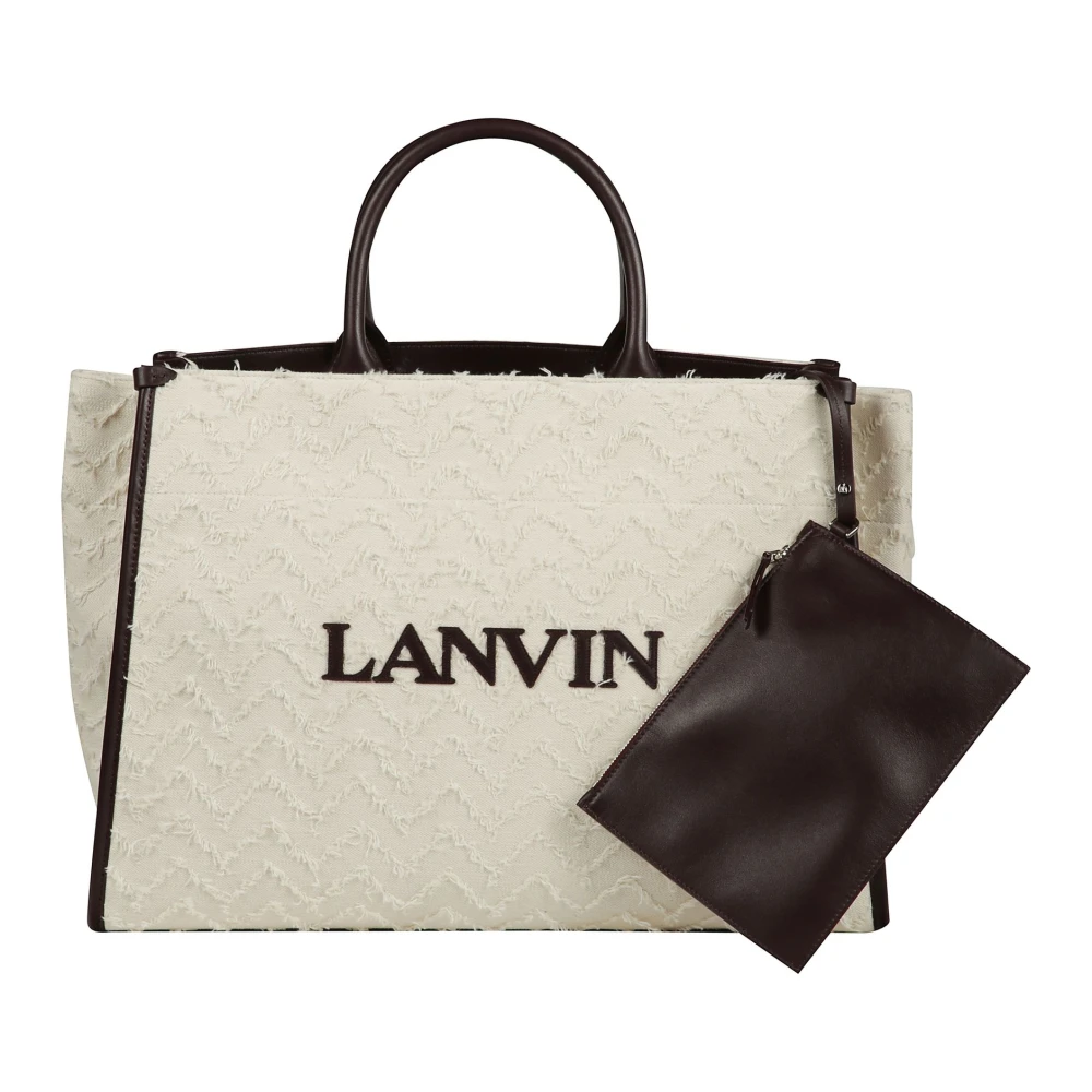 Lanvin Stijlvolle Tote Tas met Schouderband Beige Heren