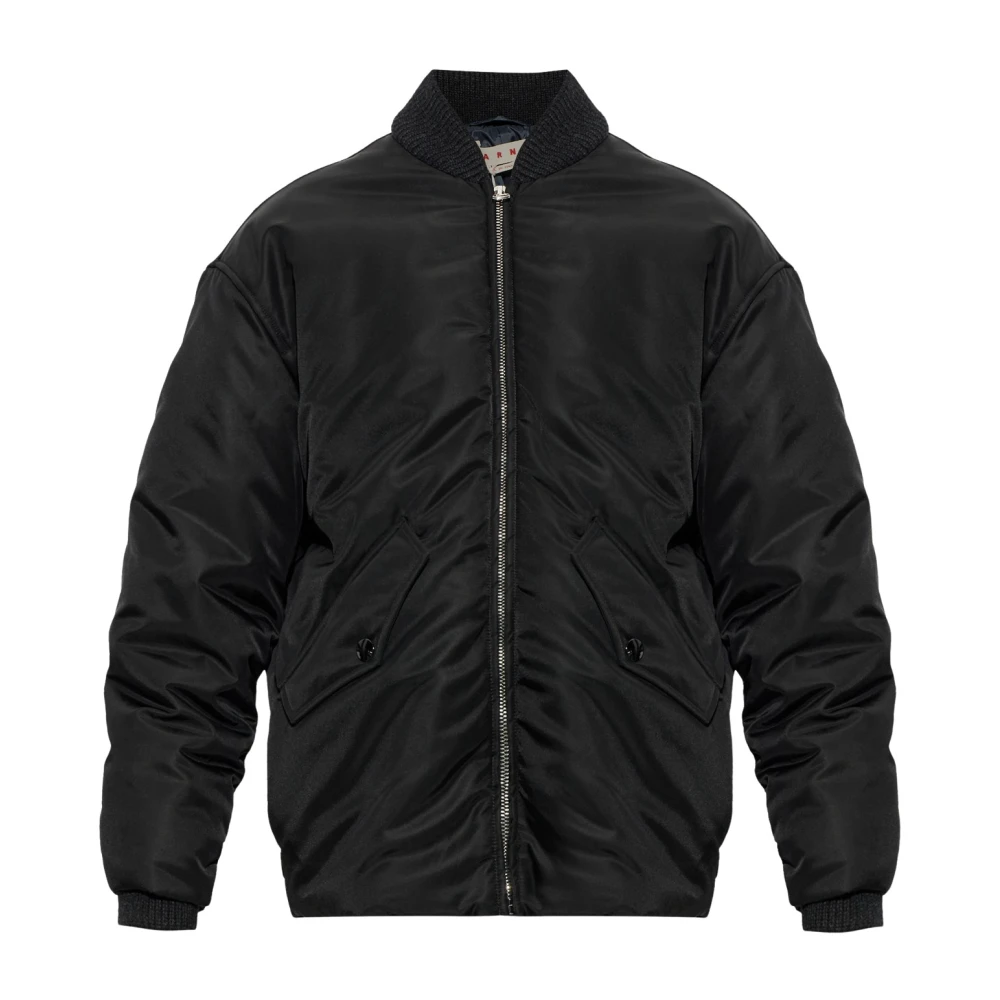 Marni Uomo Nero Bomber In Nylon - Immagine 2