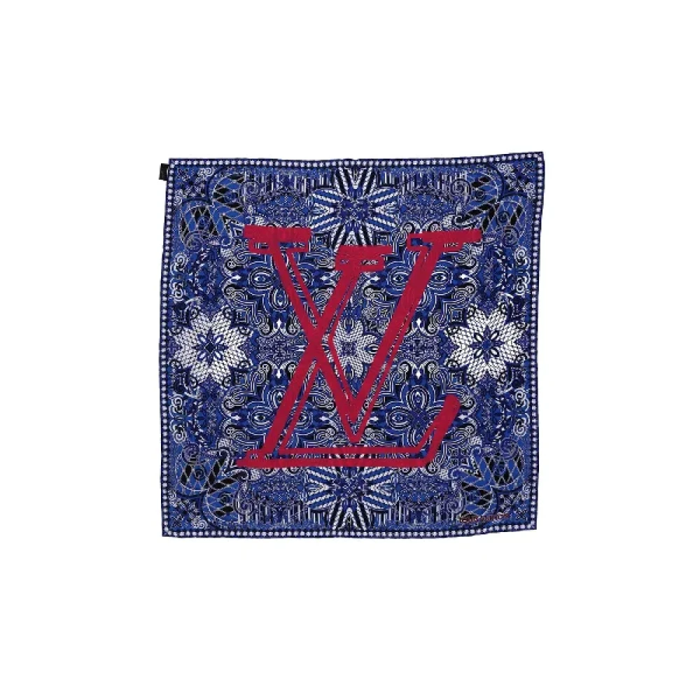 Louis Vuitton Vintage Pre-owned Silk scarves Blue Dames