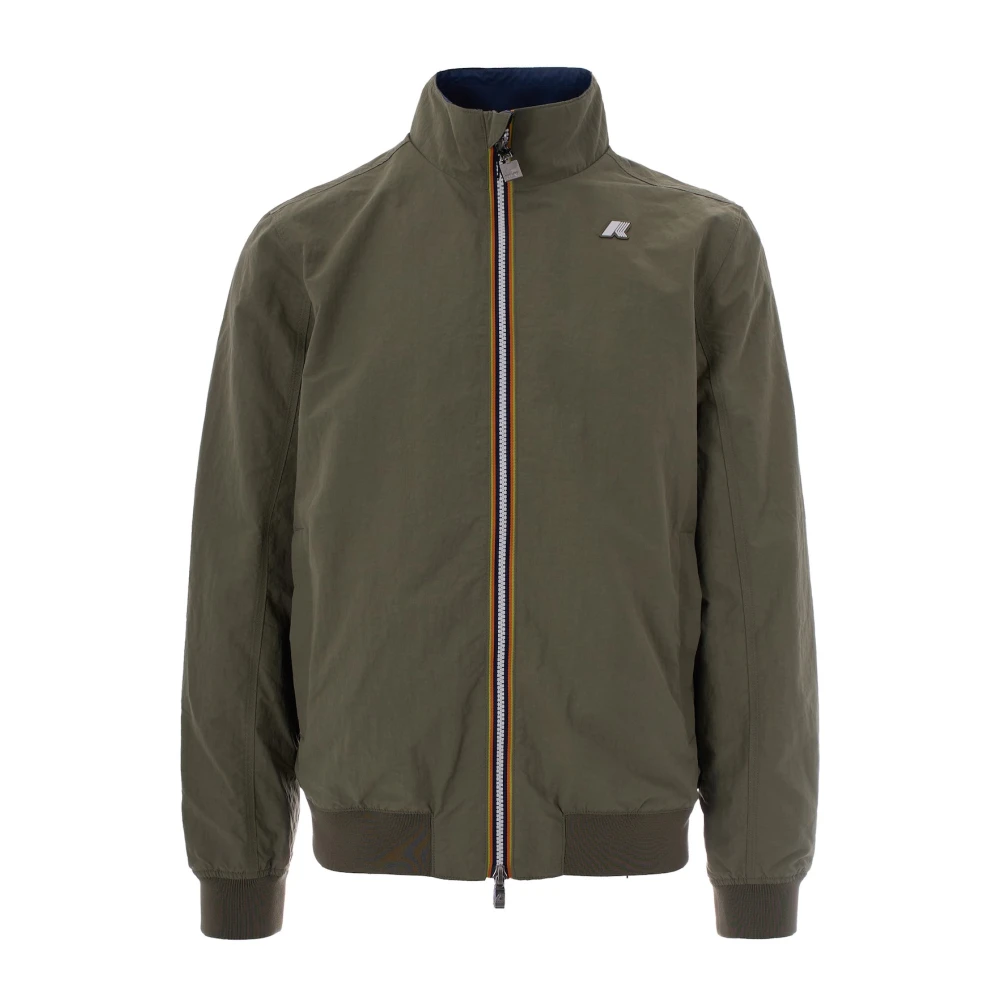 K-Way Men's Green Arsene Zip Double Jacket - Bomber Jackets - M - Jackets