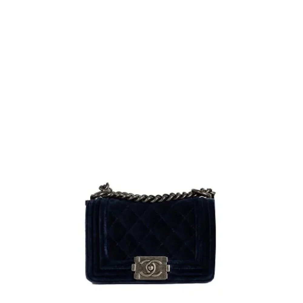 Chanel Vintage Pre-owned Velvet chanel-bags Blue Dames