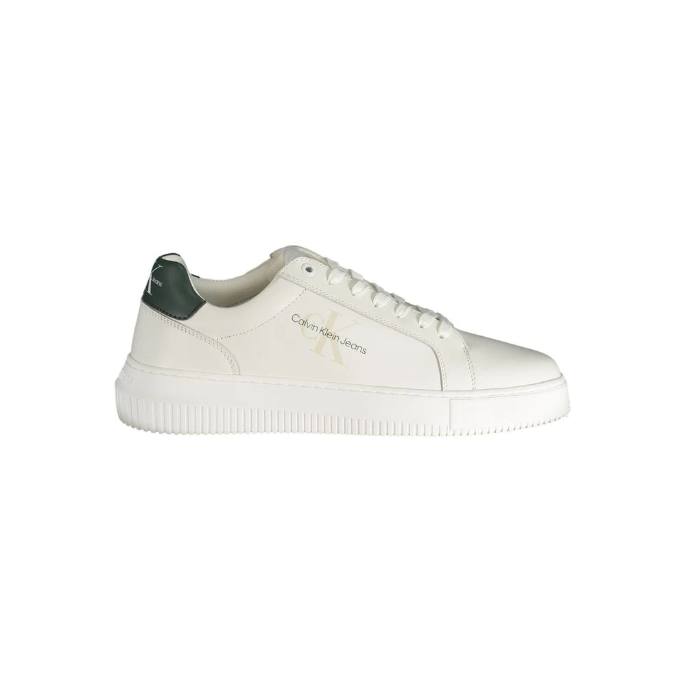 Calvin Klein Men's White Polyester Sneaker With Sports Style