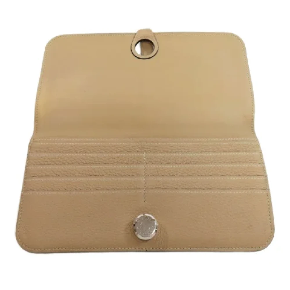 Hermès Vintage Pre-owned Leather wallets Beige Dames