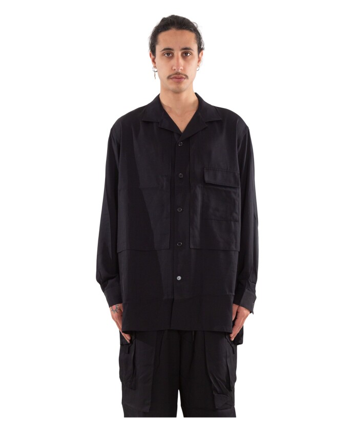 chemise-noire-oversize-en-twill