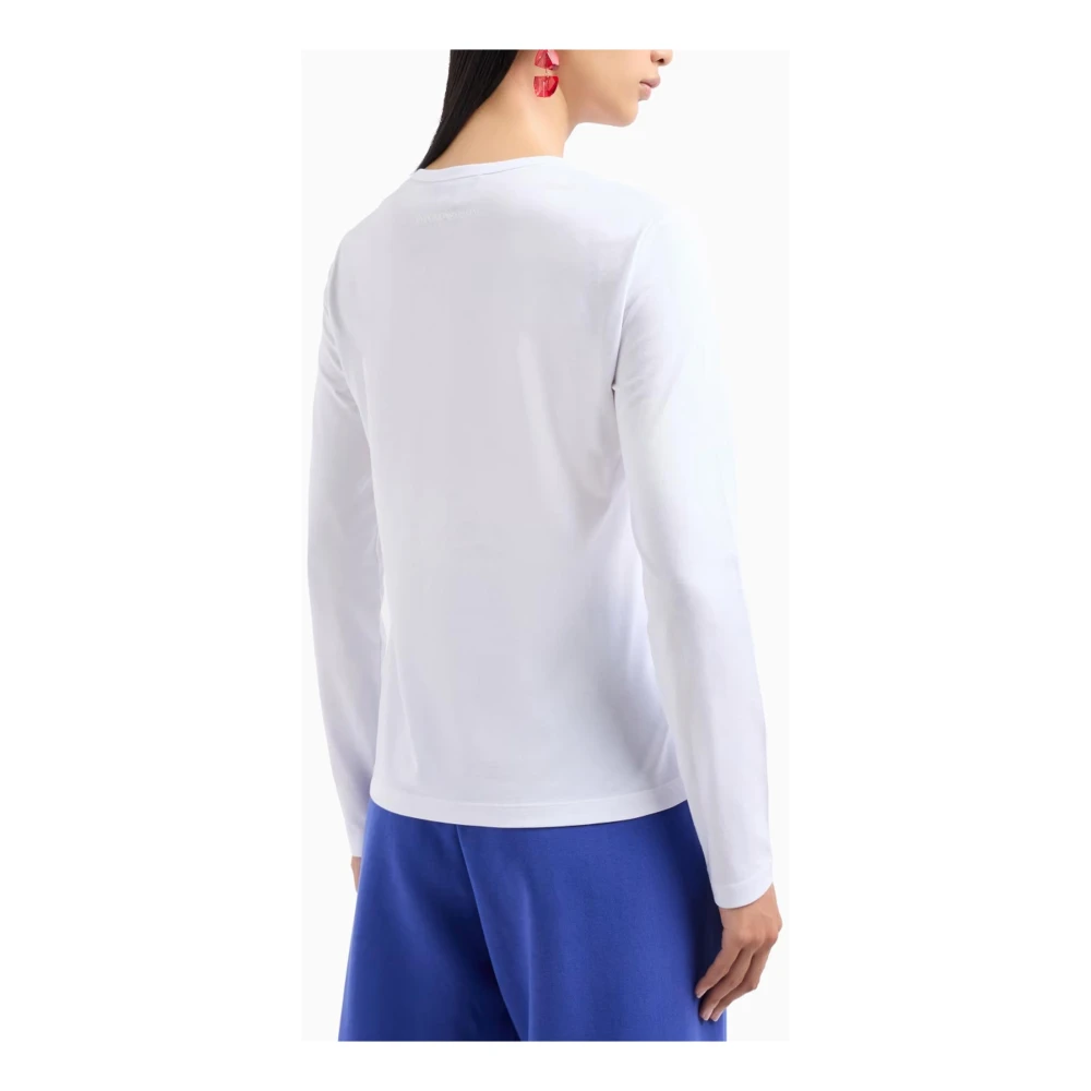 Emporio Armani Witte T-shirts en Polos Lange Mouw White Dames