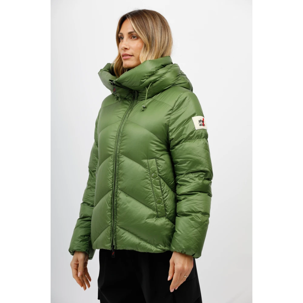 Afterlabel Korte glanzende nylonjas Helsinki Green Dames