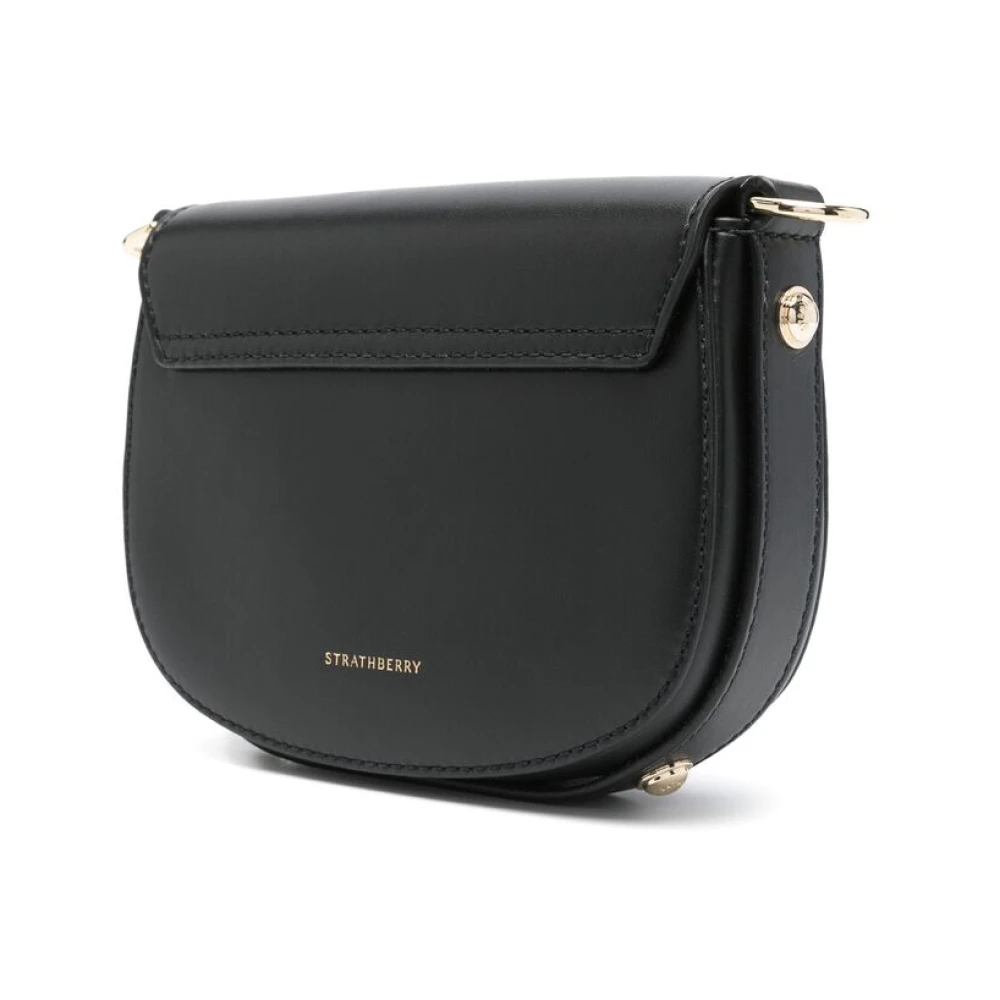 Strathberry Zwarte Schoudertas met Overslag Black Dames