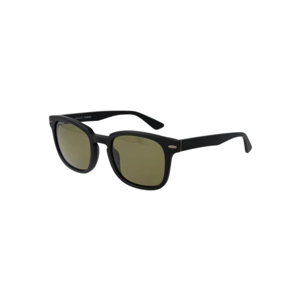 Serengeti Unisex Black/Blue Rectangle Polarized Sunglasses With -Filter