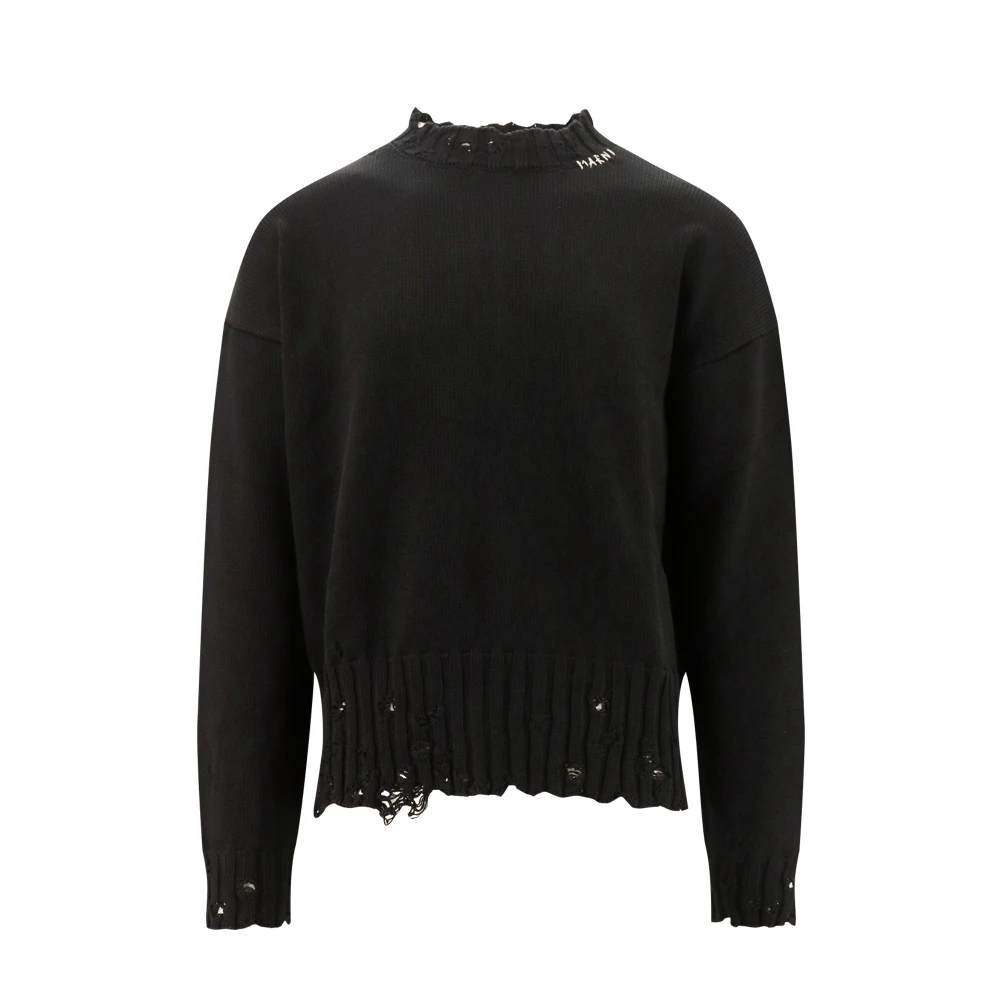 Marni Katoenen Heren Sweatshirt met Geborduurd Logo Black Heren