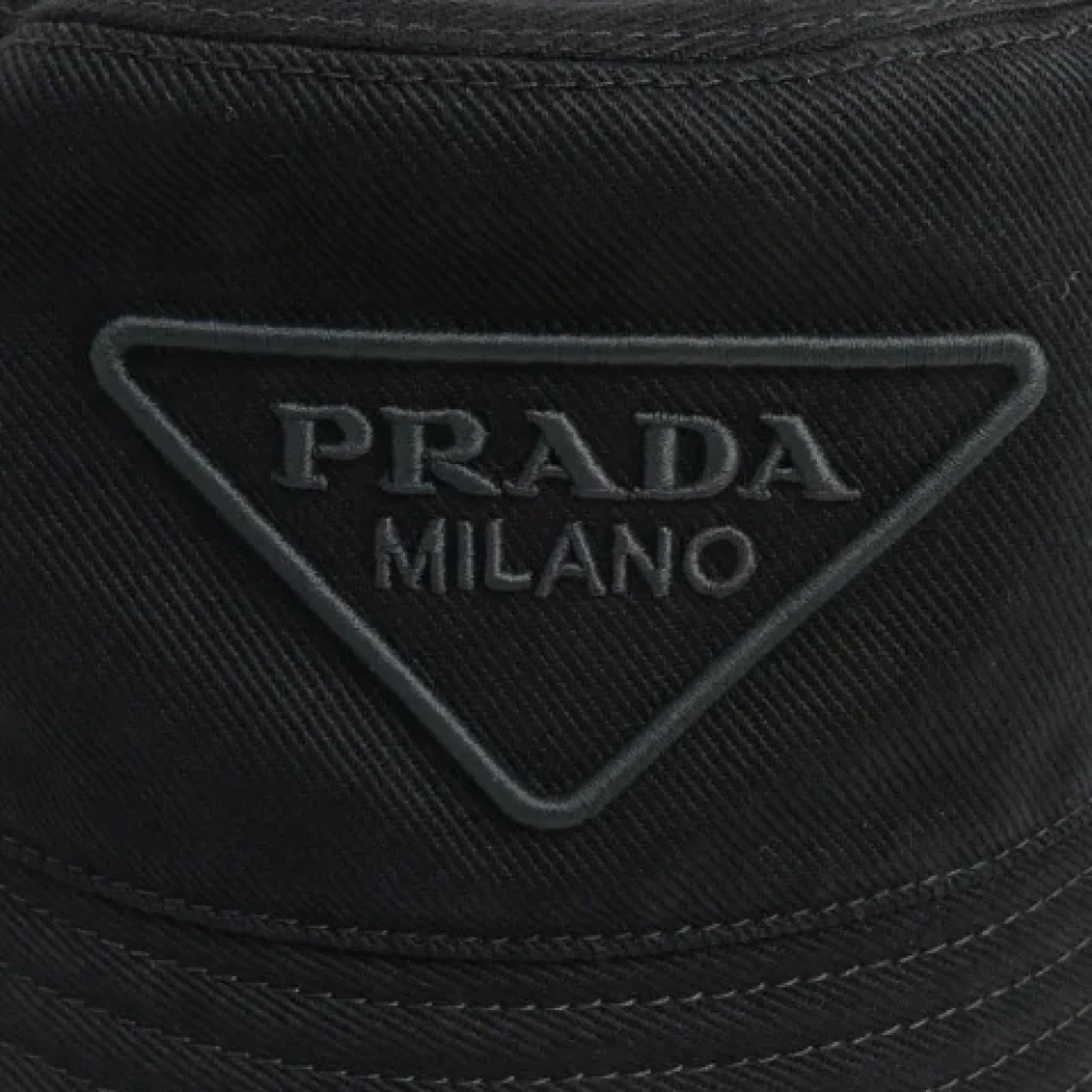 Prada Vintage Pre-owned Cotton hats Black Dames