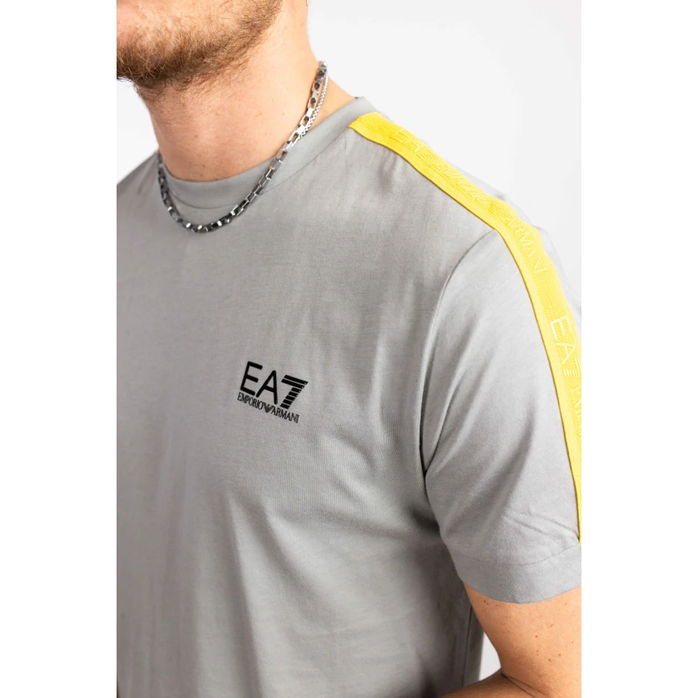 Emporio Armani EA7 Tape Logo T-Shirt Heren Grijs Gray Heren