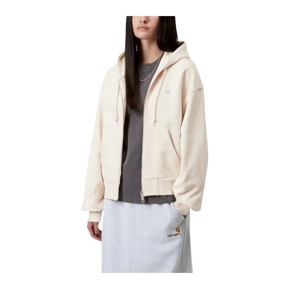 Carhartt Wip Women's Beige Hooded Casey Jacket - Zip-Throughs - S - Sweatshirts & Hoodies